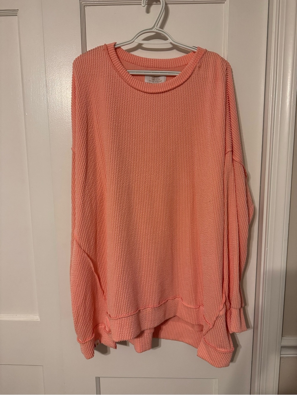 Simply Southern Coral Oversized Waffle-Knit Tunic